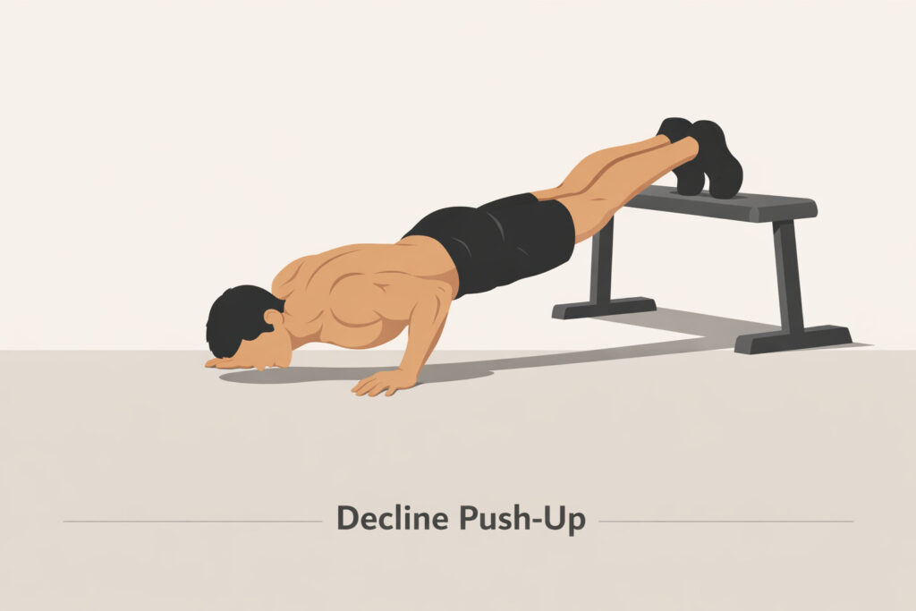 Decline-Push-Up-Feet-Elevated-Bodyweight-Chest-Workout