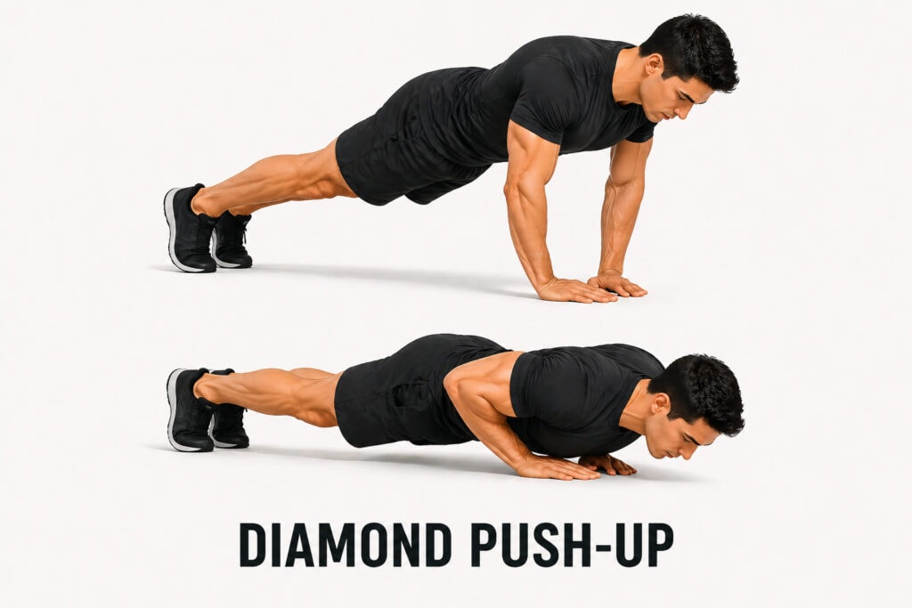 Diamond-push-up-close-hand-bodyweight-press-position
