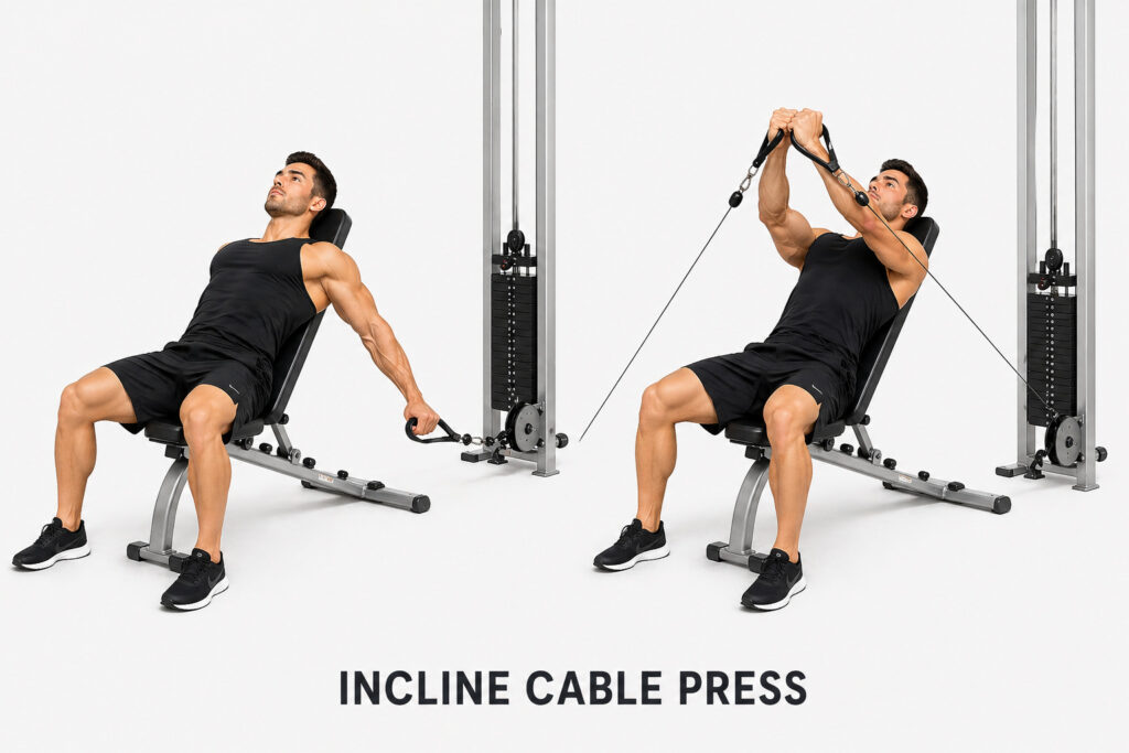 Incline-cable-press-upward-inward-cable-press-position