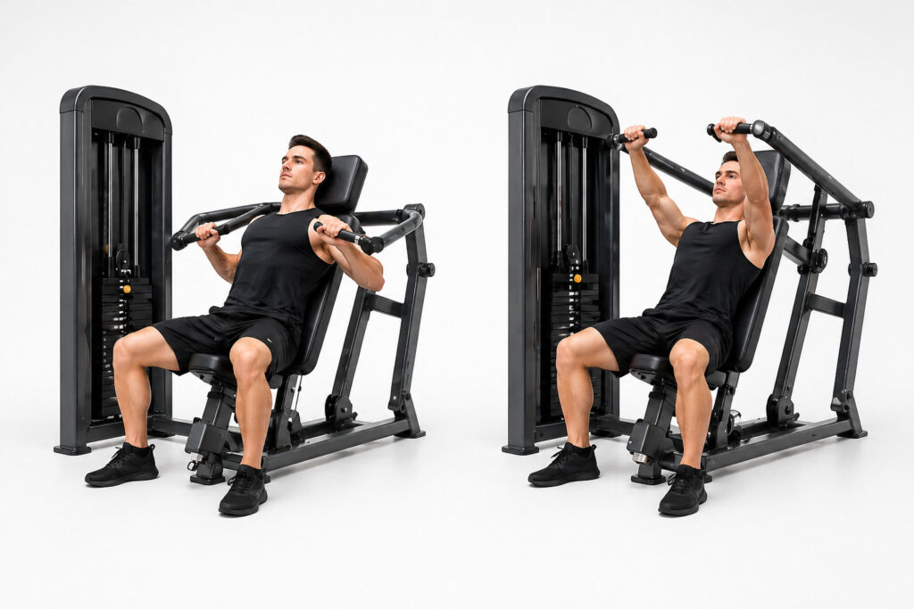 Incline-chest-press-machine-upper-chest-pressing-guided-path