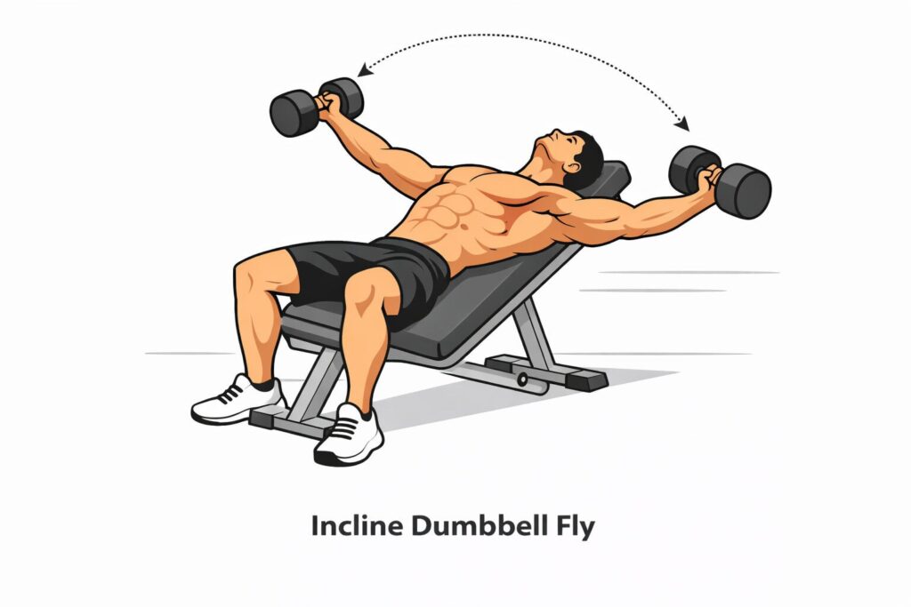 Incline-dumbbell-fly-on-bench-with-upper-chest-stretch-motion