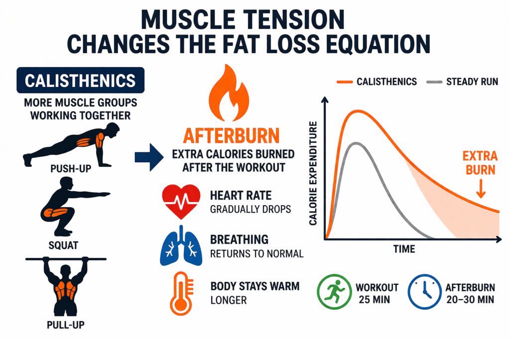 Calisthenics-muscle-tension-afterburn-calorie-expenditure
