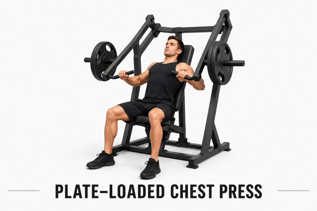 Plate-loaded-chest-press-machine-guided-pressing-strength-equipment