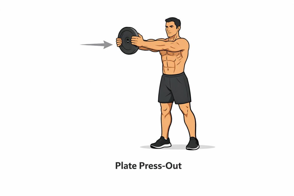 Plate-Press-Out-With-Weight-Plate-Pressed-Forward-From-Chest