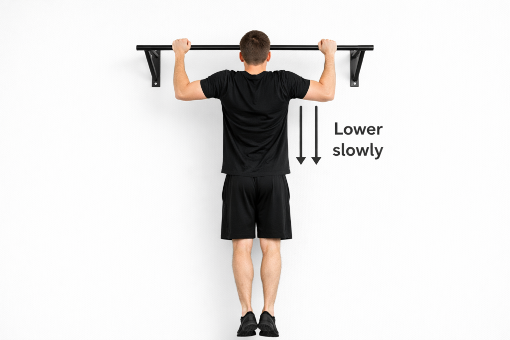 Pull-up-slow-eccentric-lowering-technique