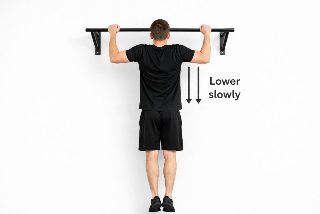 Pull-up-slow-eccentric-lowering-technique