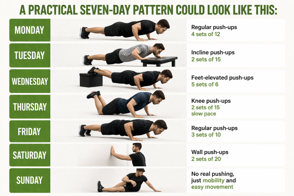 Daily-push-ups-calisthenics-plan-incline-feet-elevated-knee-wall-push-ups-weekly-pattern