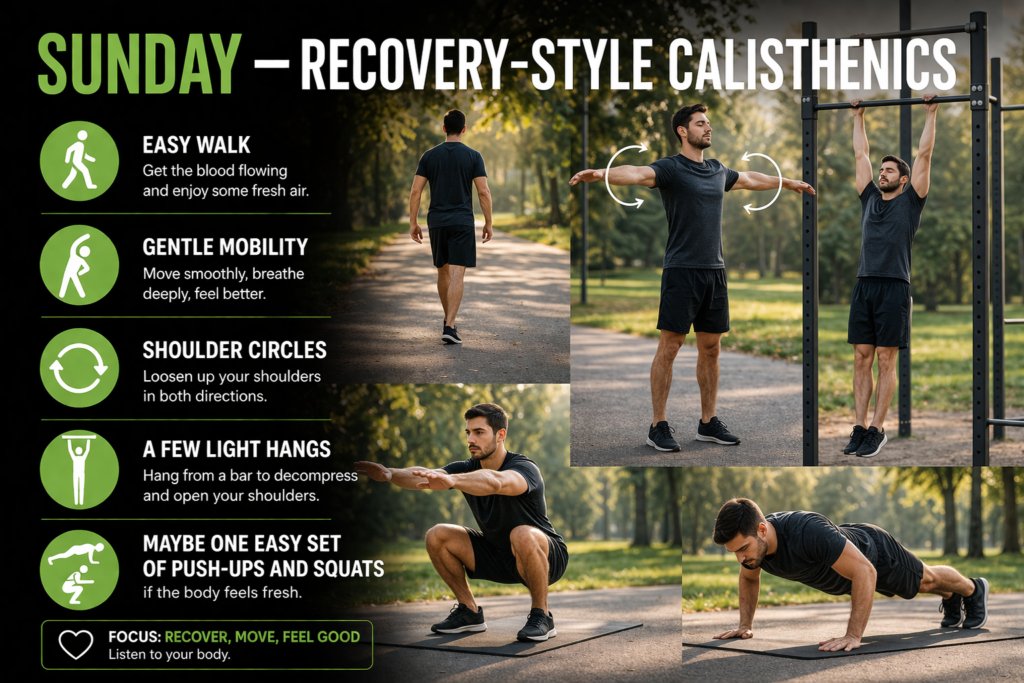 Recovery-style-calisthenics-day-easy-walk-mobility-shoulder-circles-light-hangs-push-ups-squats