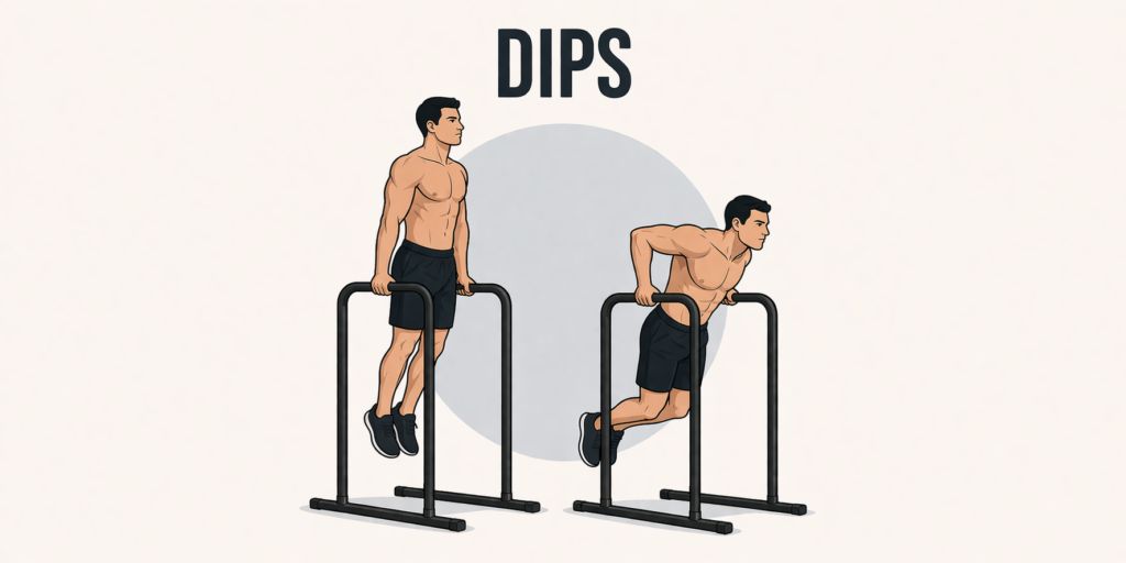 Bodyweight-elbow-bend-pressing-movement-parallel-bars