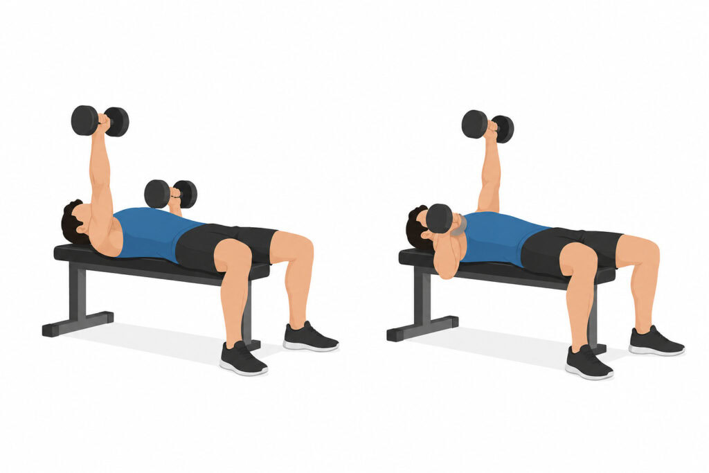 Alternating-dumbbell-press-man-performing-flat-bench-chest-exercise