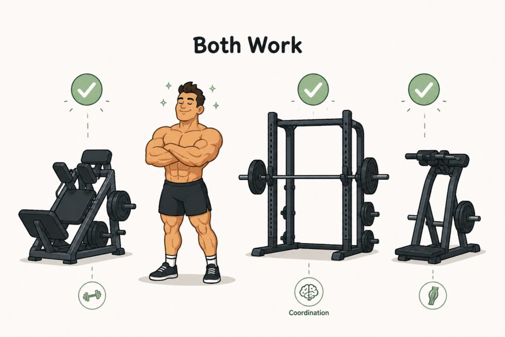 Bodybuilding-workout-combining-barbells-and-machines