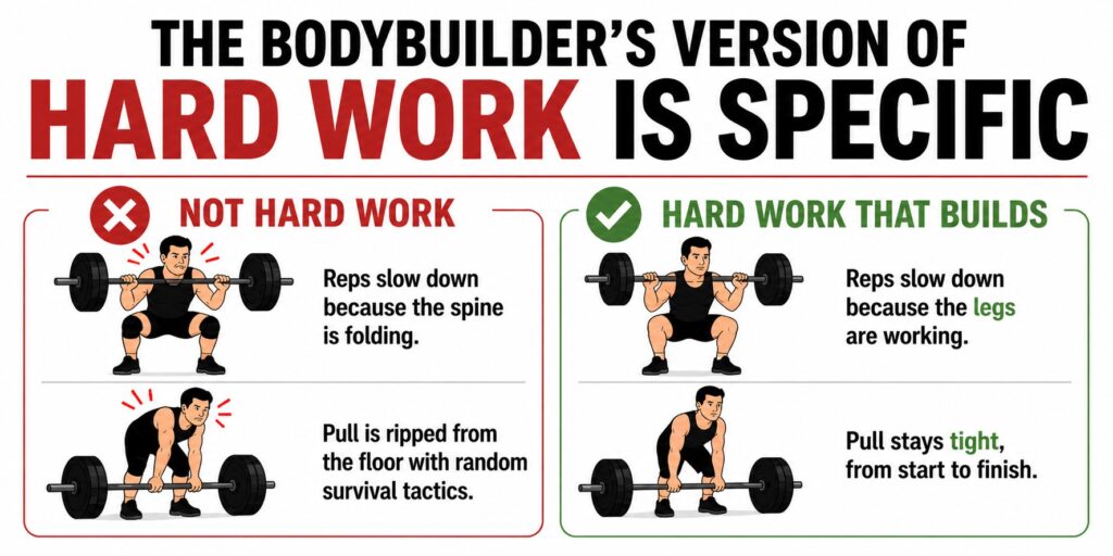 Bodybuilder-performing-hard-clean-barbell-rep