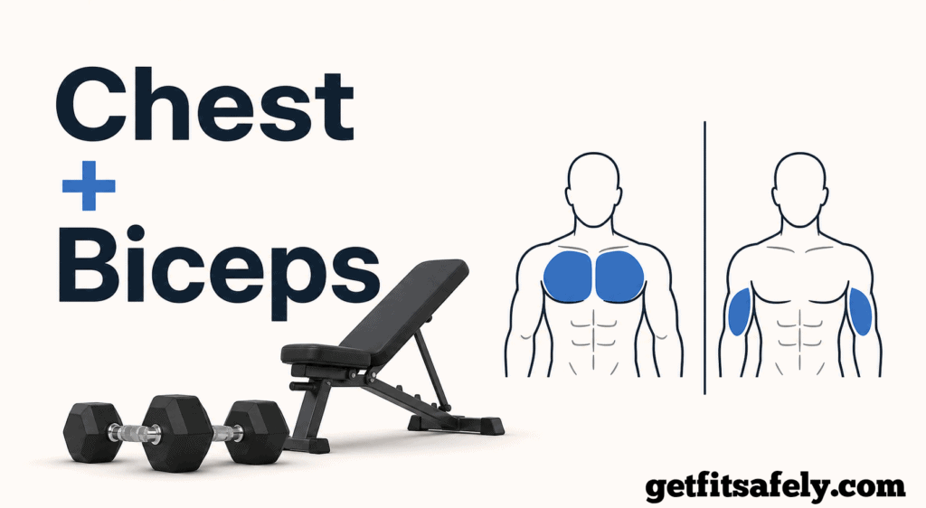 Chest-And-Biceps-Workout-Pairing-With-Bench-And-Dumbbells
