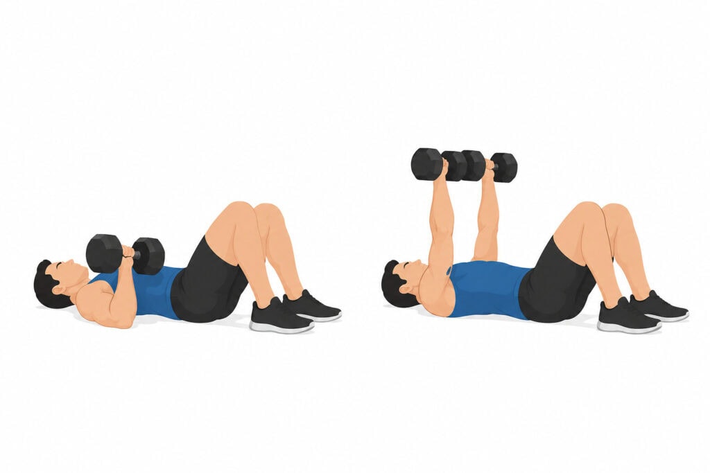 Floor-press-with-dumbbells-chest-triceps-home-strength-exercise