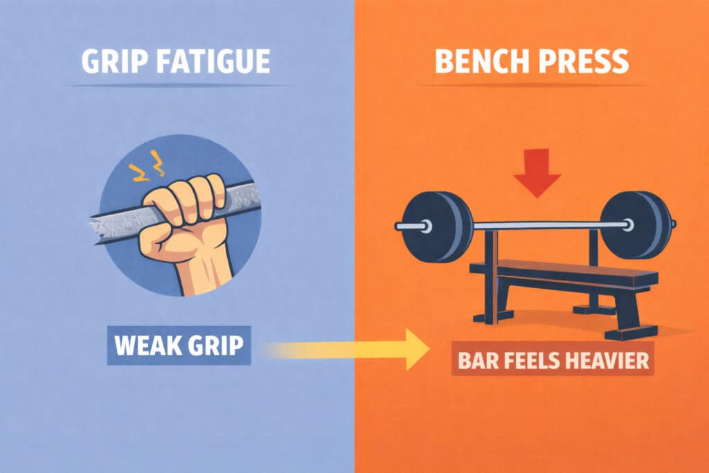 Weak-grip-causes-heavier-bar-feel-on-bench