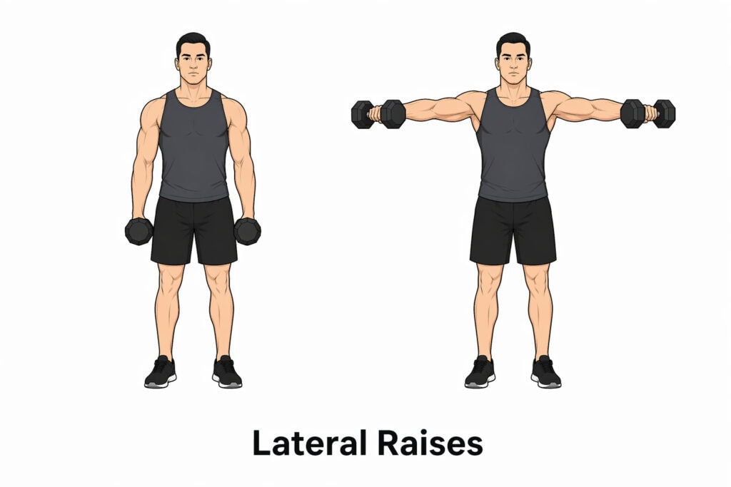 Lateral-Raises-dumbbells-lifted-to-shoulder-height-standing-start-and-finish-position-form