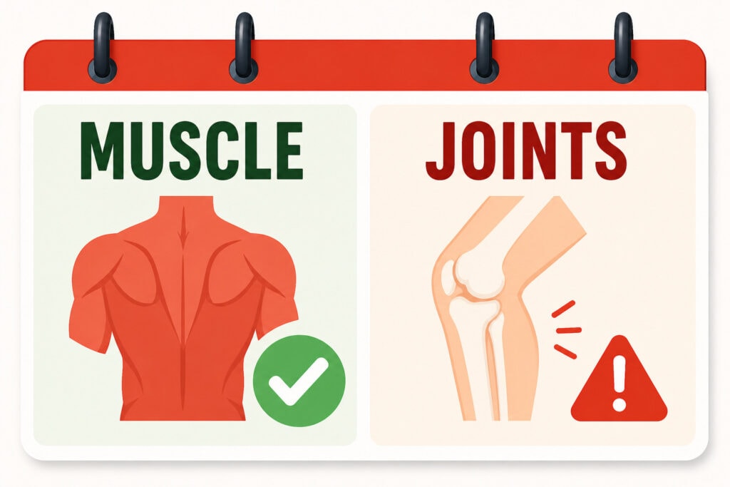 Muscle-And-Joint-Recovery-Calendar-With-Back-Muscle-And-Knee-Joint-Warning