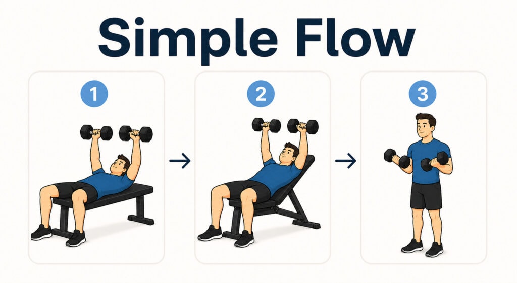 Simple-Chest-And-Biceps-Workout-Flow-With-Press-And-Curl-Sequence