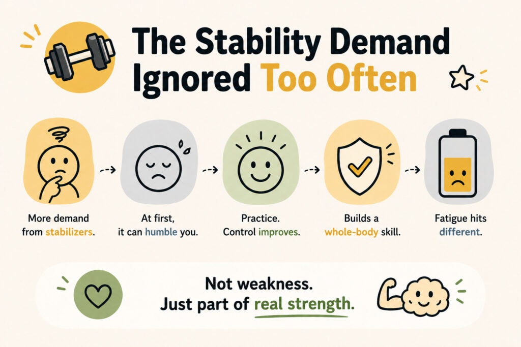 Dumbbell-stability-demand-with-stabilizers-control-and-fatigue-icons