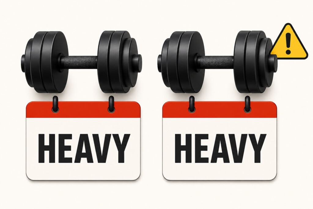 Two-Heavy-Workout-Days-With-Warning-Sign-And-Back-To-Back-Weights