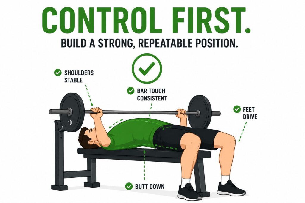 Bench-press-arch-control-with-stable-shoulders-butt-down-and-consistent-bar-touch