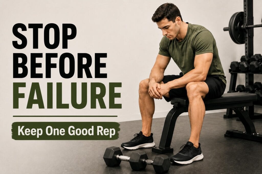 Beginner-workout-stopping-before-failure-to-keep-one-good-rep
