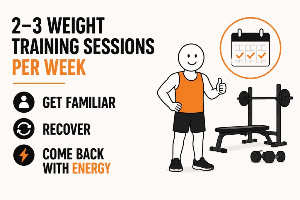 Two-to-three-weight-training-sessions-per-week-for-beginners