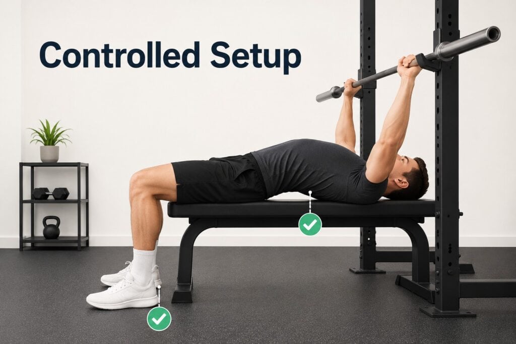 Bench-Press-Setup-With-Natural-Arch-And-Planted-Feet