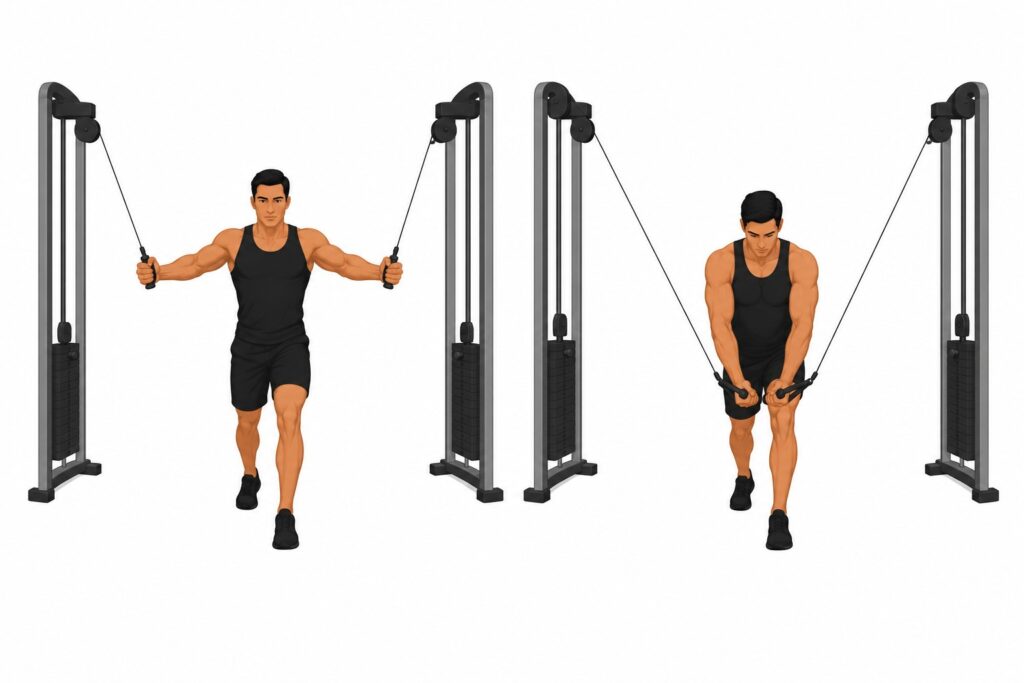 High-to-low-cable-fly-for-lower-chest