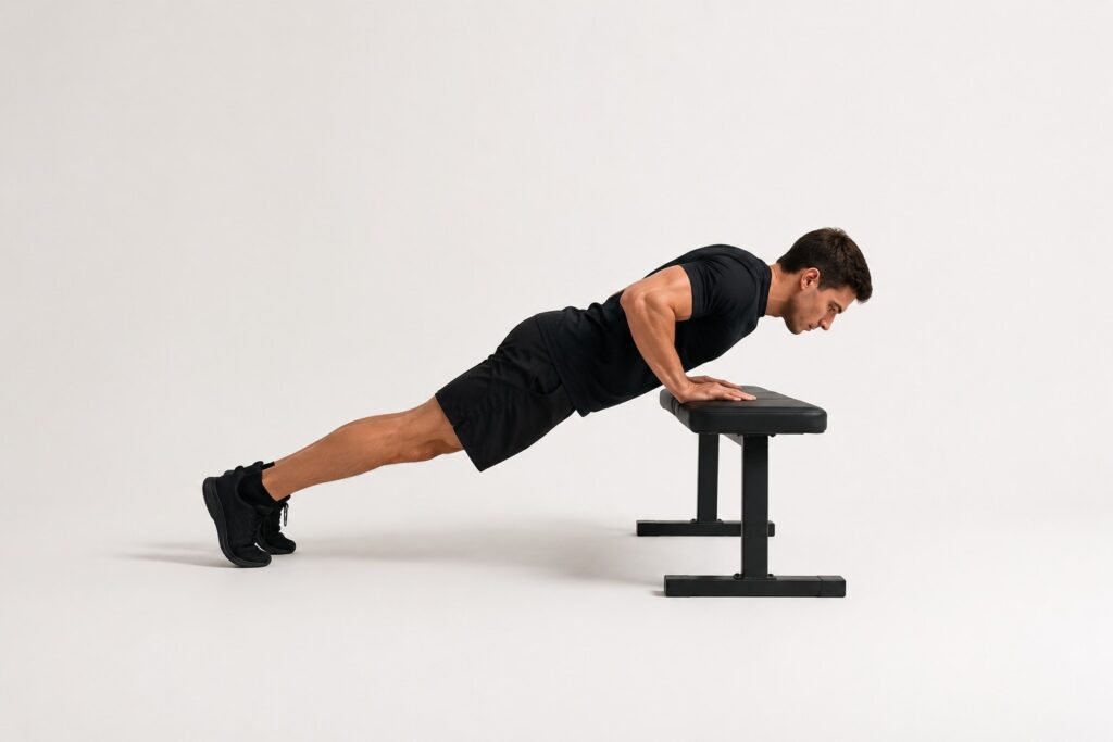 Bench-push-up-variation-for-easier-clean-reps