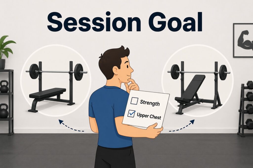 Choose-bench-press-by-session-goal-with-flat-bench-incline-bench-and-training-plan
