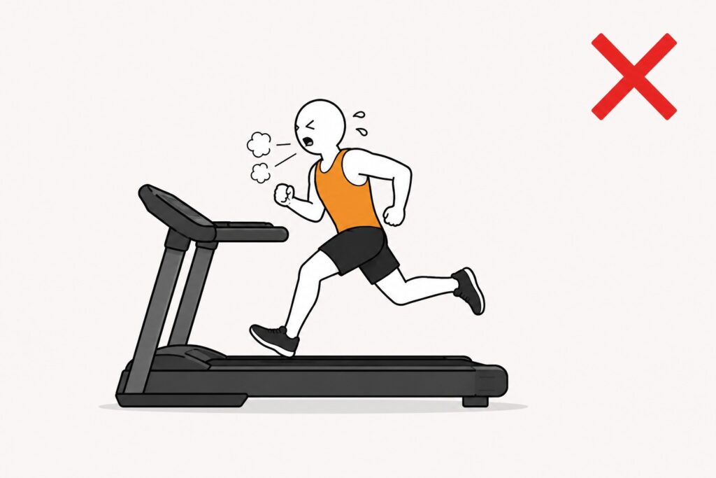 Treadmill-running-too-fast-with-breathless-beginner-form