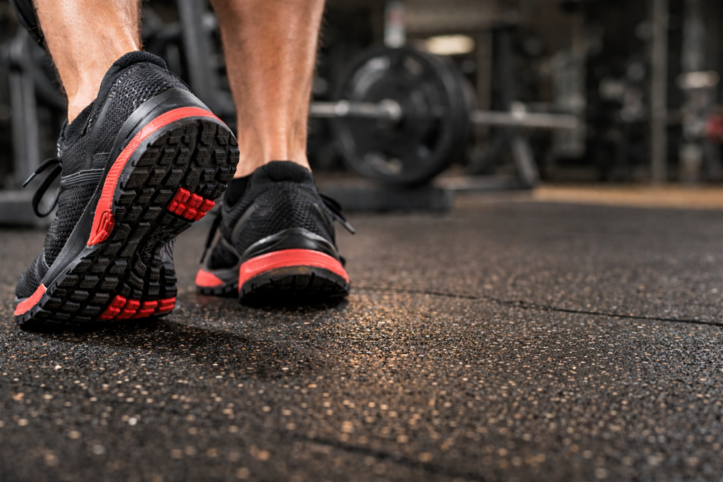Textured-gym-floor-with-training-shoes-grip
