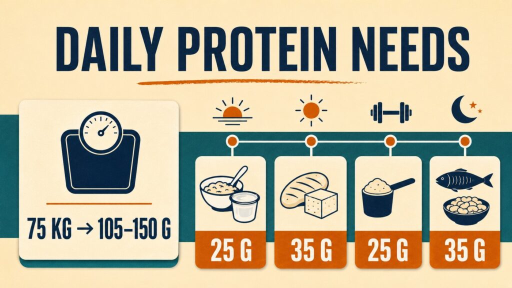 Daily-Protein-Intake-Example-For-A-75-Kilogram-Person-Spread-Across-Four-Meals
