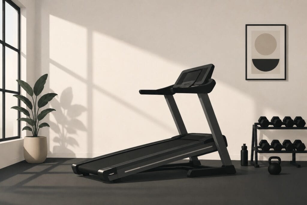 Incline-treadmill-walking-light-cardio-training