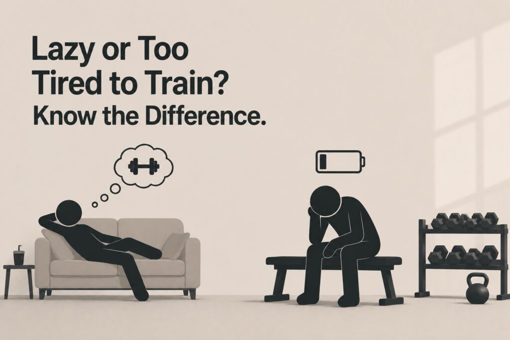 Person-comparing-laziness-and-fatigue-before-gym-workout-with-low-energy-signs