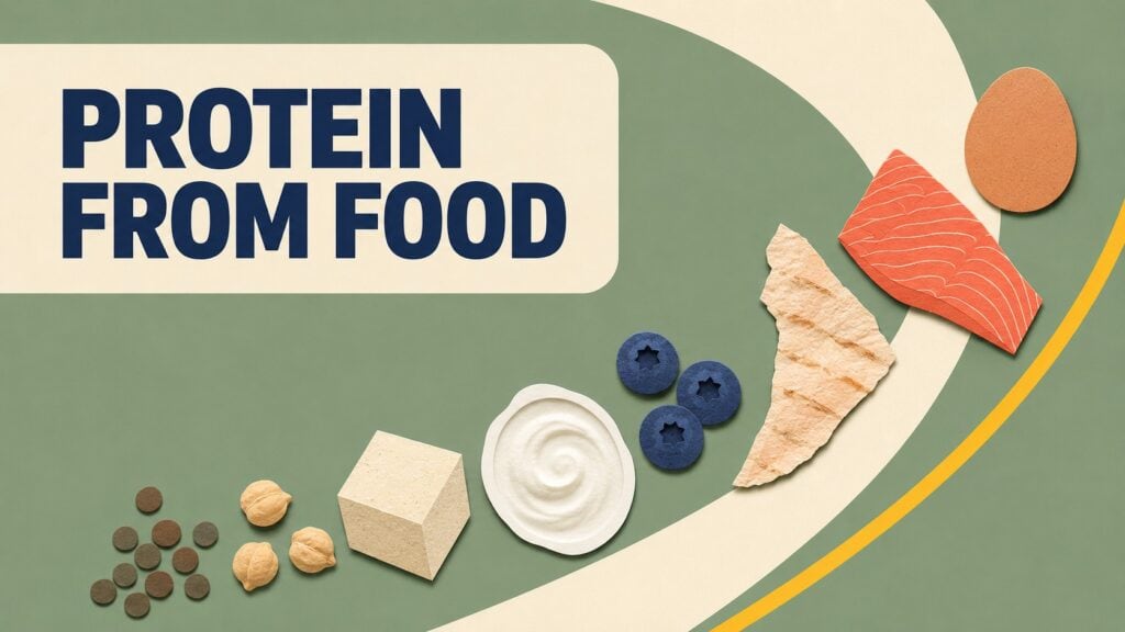 Whole-Food-Protein-Sources-Including-Salmon-Egg-Tofu-Yogurt-Lentils-And-Chickpeas