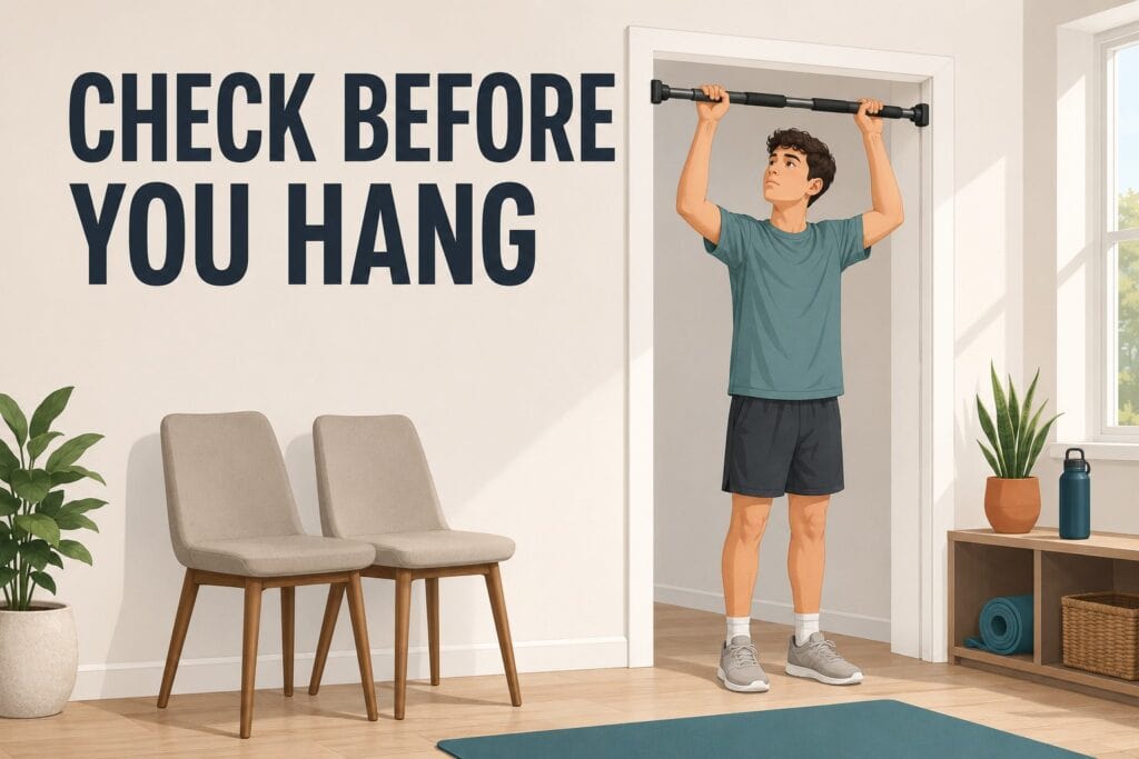 Testing-a-doorway-pull-up-bar-before-using-body-weight