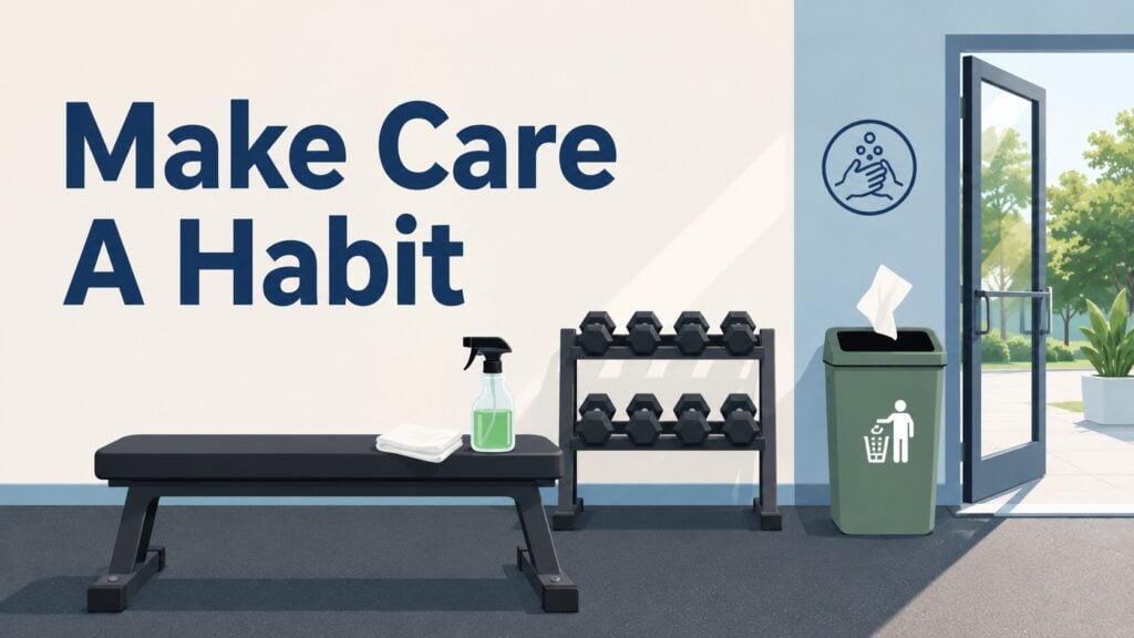 Clean-Gym-Bench-With-Wipes-And-Trash-Bin