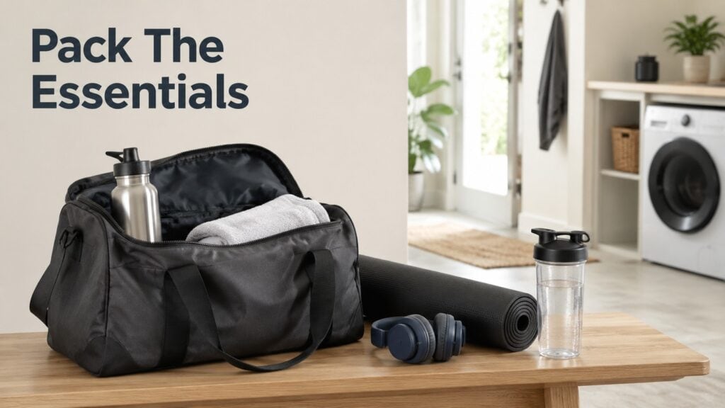 Open-Gym-Bag-With-Workout-Essentials-At-Home
