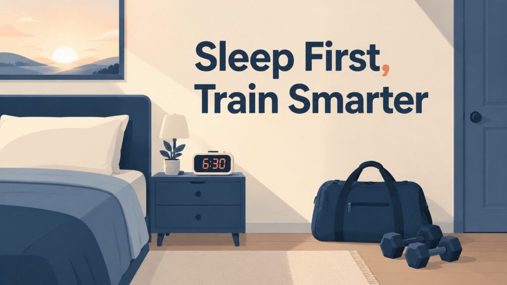 Bed-Alarm-Clock-And-Gym-Bag-Before-An-Early-Workout