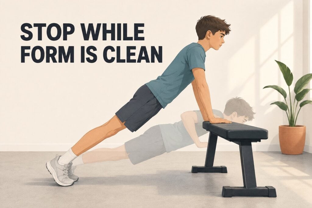 Controlled-incline-push-up-stopping-before-complete-muscular-failure