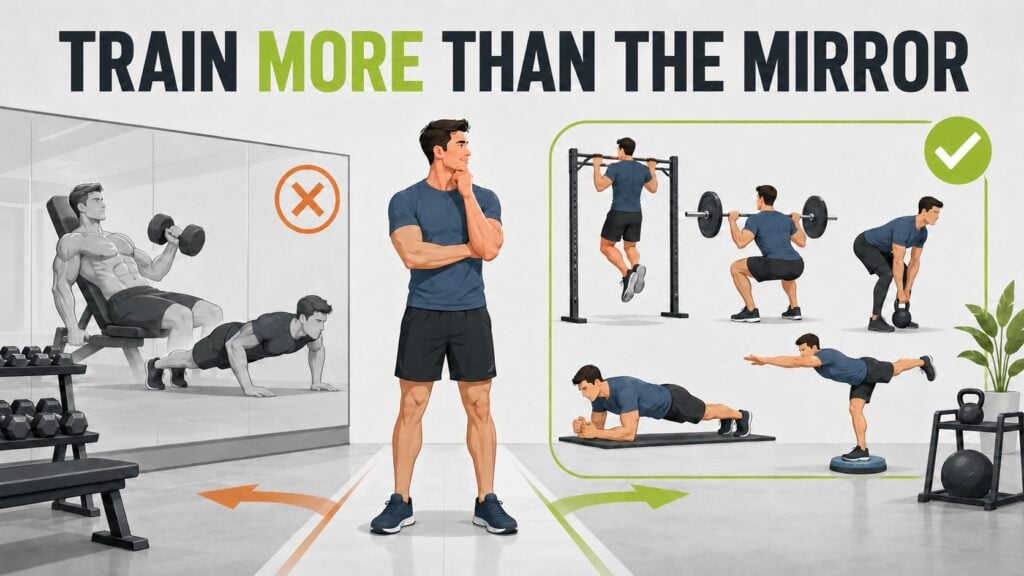Athlete-choosing-balanced-full-body-training-over-mirror-focused-exercises