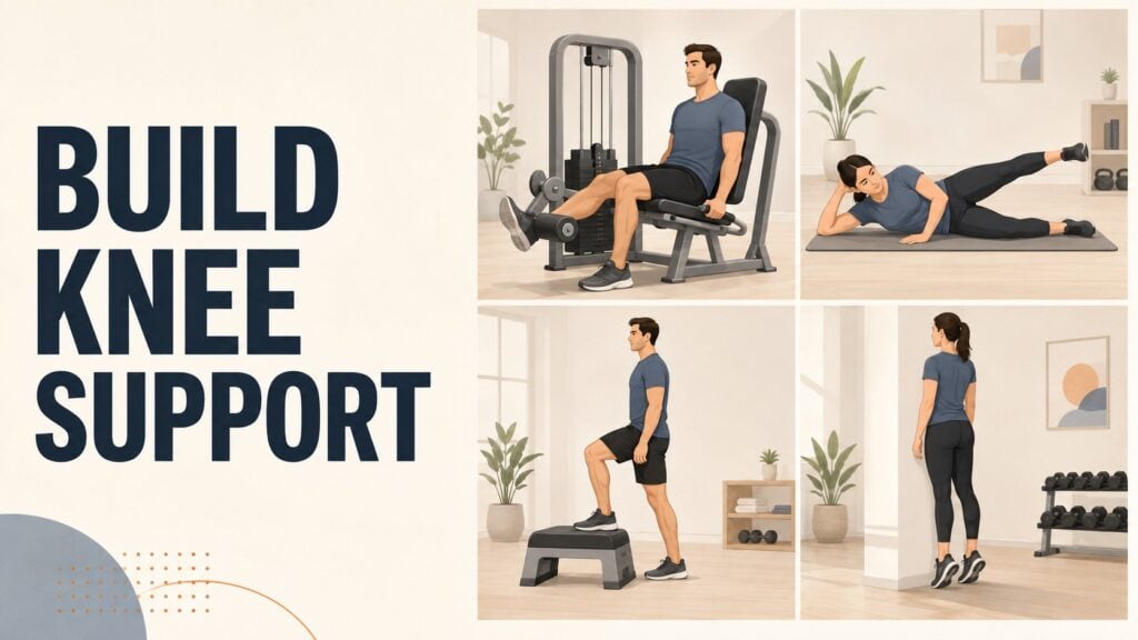 Seated-leg-extension-side-lying-hip-abduction-low-step-up-and-standing-calf-raise