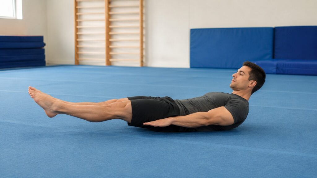 Hollow-Body-Hold-On-A-Gymnastics-Mat-For-Body-Control-And-Mobility