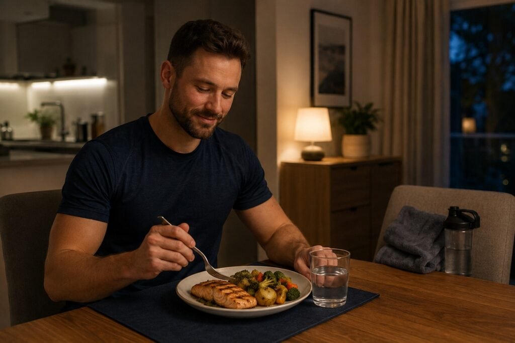 Post-Workout-Dinner-With-Salmon-Potatoes-And-Vegetables