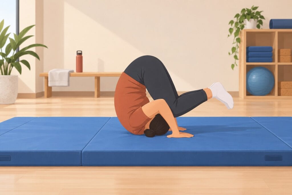 Beginner-Forward-Roll-On-Gymnastics-Mat