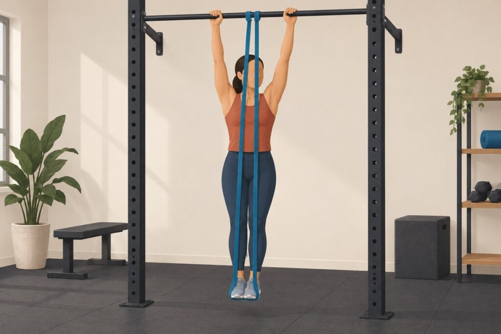 Band-Assisted-Pull-Up-With-Legs-Together