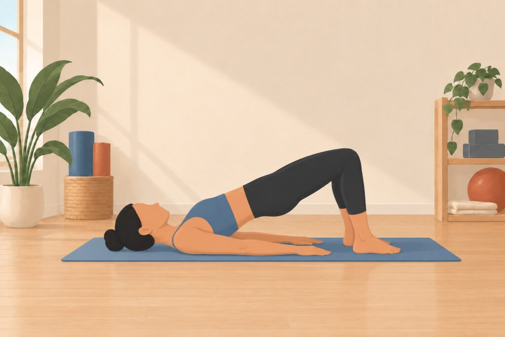 Glute-Bridge-With-Feet-Flat-On-Mat