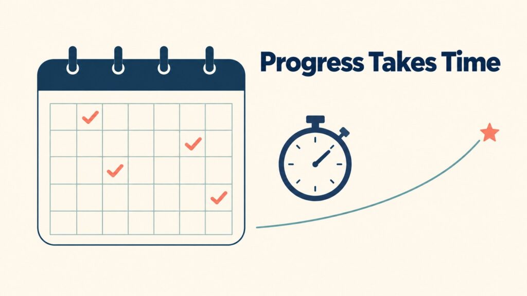 Practice-Calendar-Stopwatch-And-Gradual-Progress-Line